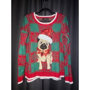 Ugly Christmas Sweater Xmas Size Large Dog